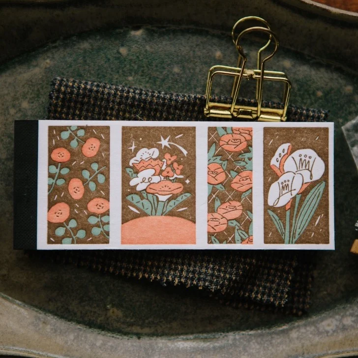 Book de Timbres Fai Letterpress Floral Night - Organisation de la maison avec des solutions de rangement