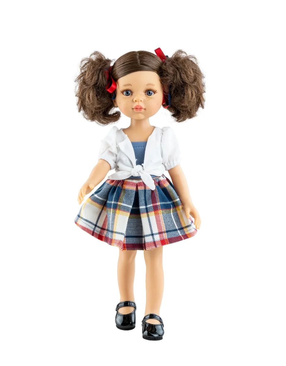 Las Amigas Brittany Chemise blanche nouée carreaux chaussures noires Paola Reina Boutique Maman Bébé Produits Essentiels Quotidien