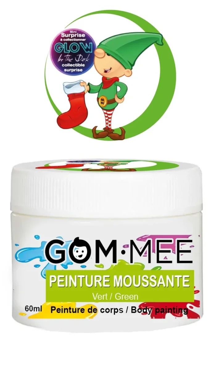 Gom-Mee -Peinture Moussante Scintillante Lutin Coquin - Verte||Gom-Mee -Sparkling Foaming Paint Santa Elf - Green - Boutique Bébé en Ligne : Soins, Jouets et Articles Maison Ourson festif Distributeur de savon | Bath & Body Works