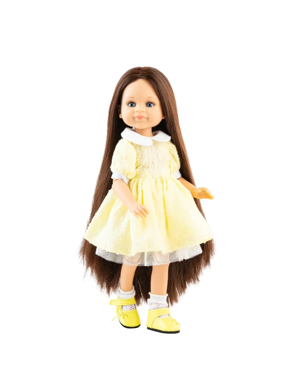 Poupée articulée Las Amigas - Gema - Robe jaune, chaussettes blanches et chaussure jaune - Paola Reina - Boutique Maman & Bébé – Produits Essentiels au Quotidien - {'count': 1, 'name': 'robes'}
