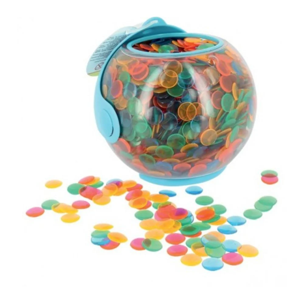 Pions marquage multicolore – x3000 - Organisation de la maison avec des solutions de rangement Ramasseur de pions de loto magnétique + boîte de rangement 100 pions