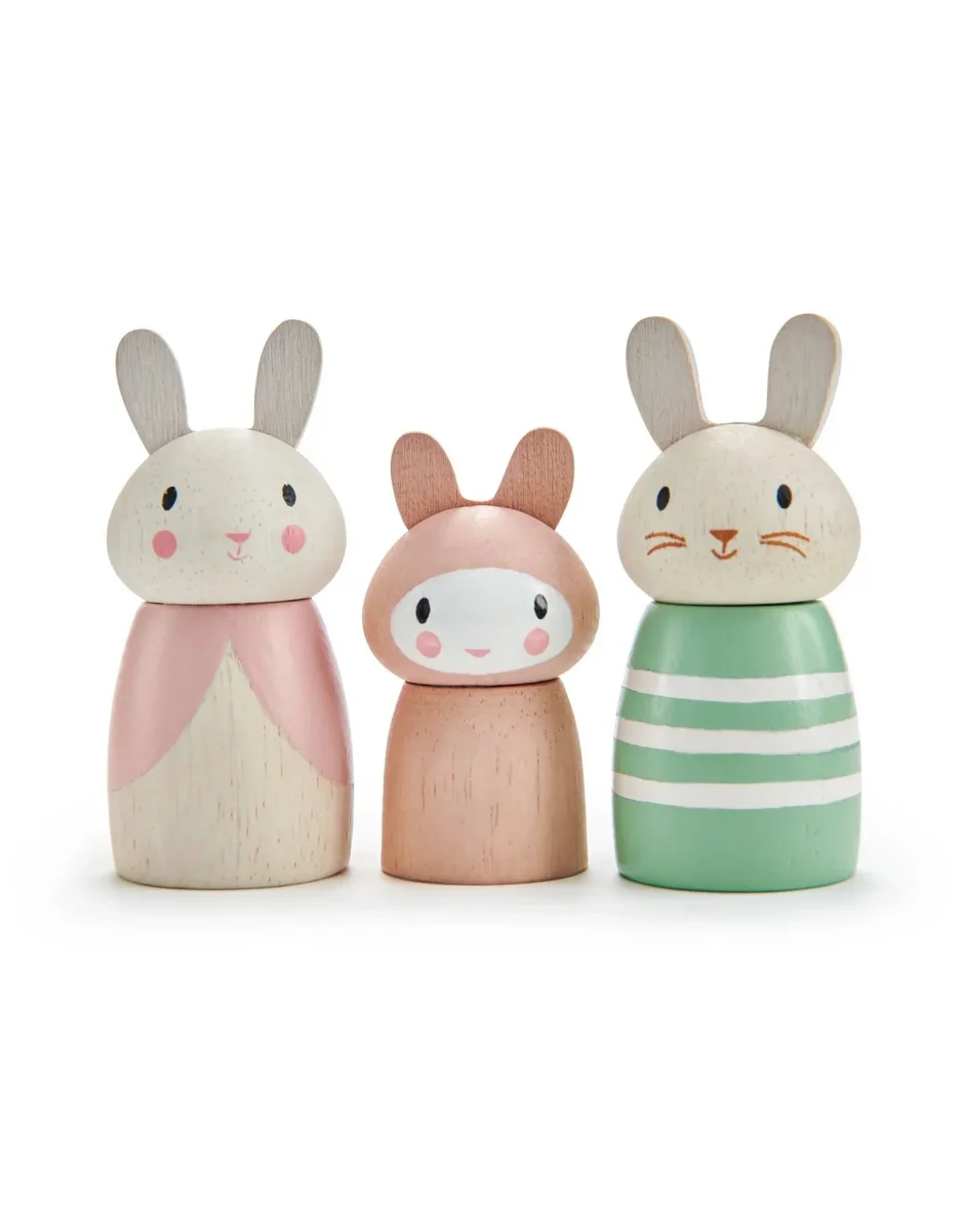 Famille lapins bois Leaf Toys Boutique Maman Bébé Produits Essentiels Quotidien