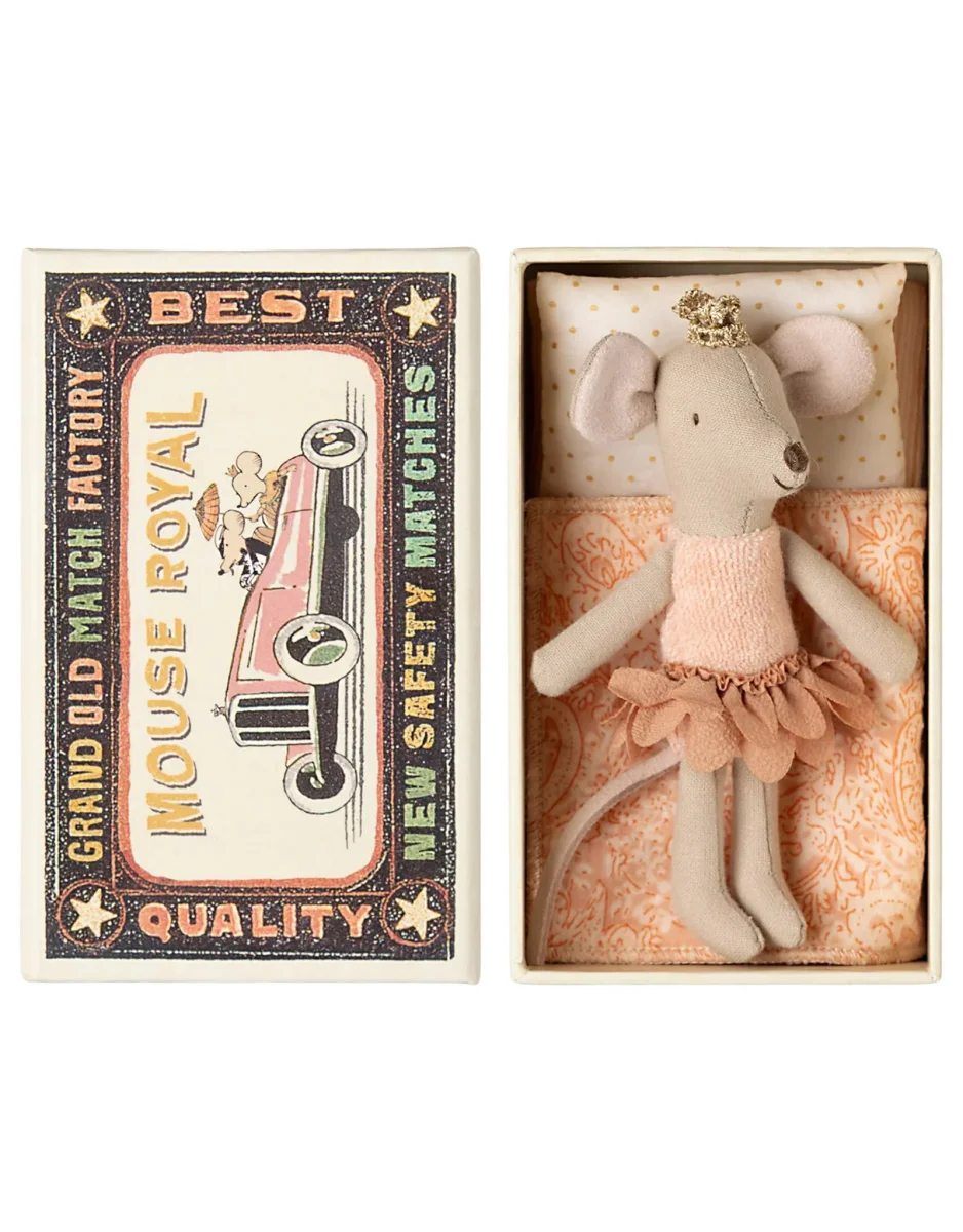 Petite soeur souris princesse dans une boîte d'allumettes - Maileg - Boutique Maman & Bébé – Produits Essentiels au Quotidien Happy New Mom : Box des grandes soeurs - Pour la Maternité