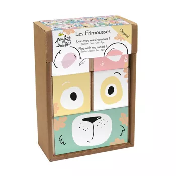 Cubes en bois à empiler les Frimousses - Boutique Maman & Bébé – Produits Essentiels au Quotidien Cube activités bébé en tissus doux Petite Ferme Fabelab® coton bio |  Ekobutiks®