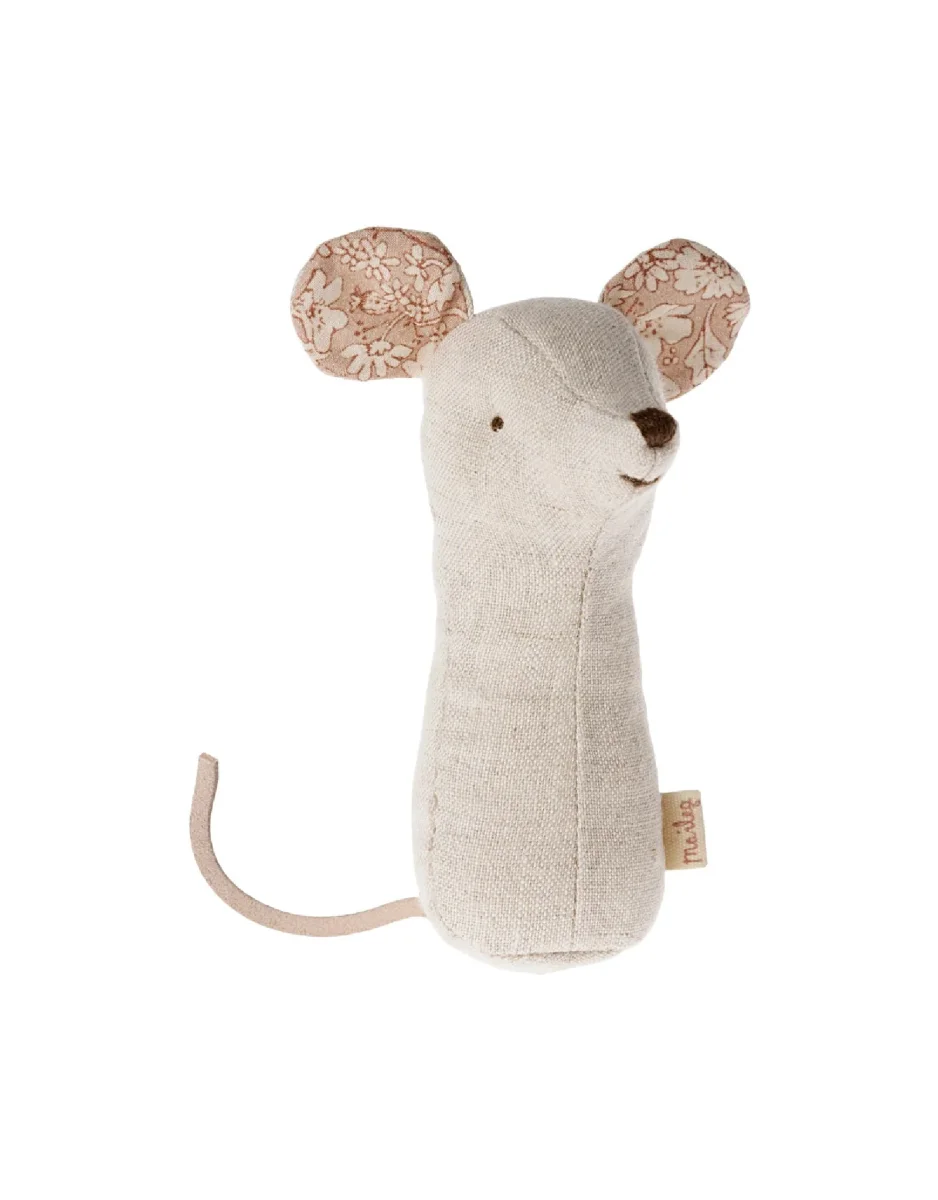 Hochet forme souris Lullaby Friend Naturel Maileg Boutique Maman Bébé Produits Essentiels Quotidien