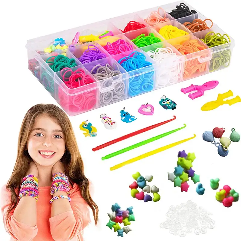 Kit Jeu création bracelets Elastiques - Boutique Bébé en Ligne : accessoires Soins, Jouets et Articles Maison