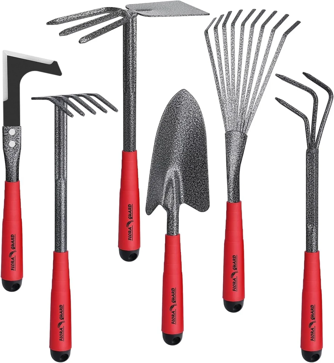 Kit Montessori : Râteau ensemble de 6 outils de jardinage pour enfants Flora Guard en acier haute teneur - Vins Rouges Harmonieux pour Chaque Occasion