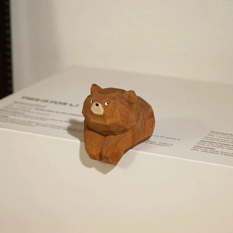 Figurines d’Animaux Bois L’Ours Brun Organisation maison solutions rangement