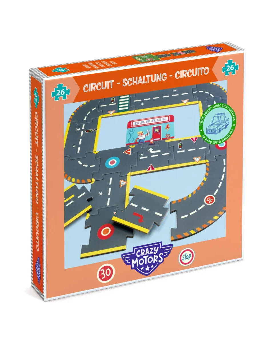 Casse-tête circuit géant Crazy Motors - Djeco - Boutique Maman & Bébé – Produits 312A Essentiels au Quotidien