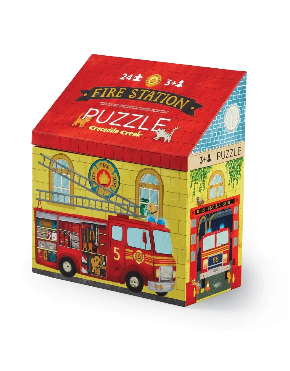 Casse-tête - 24pièces - Caserne de pompier 3+ - Crocodile Creek - Boutique Maman & Bébé – Produits Essentiels au Quotidien Puzzle Pompiers 24 pièces : Puzzles 20 à 49 pièces Janod - J02605