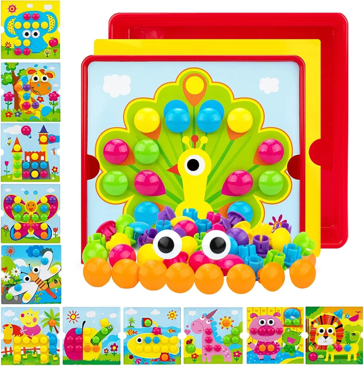 Jeu de mosaïque Montessori Eagool pour l’éducation préscolaire - Vins Rouges Harmonieux Etsy pour Chaque Occasion