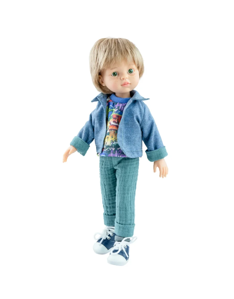 Poupée Las Amigas - Luis avec veste, chandail et pantalon de lin vert - Paola Reina - Boutique Maman & Bébé – Produits Essentiels au Quotidien Veste Cache-cœur et pantalon pour poupon Lila Chérie 42 cm