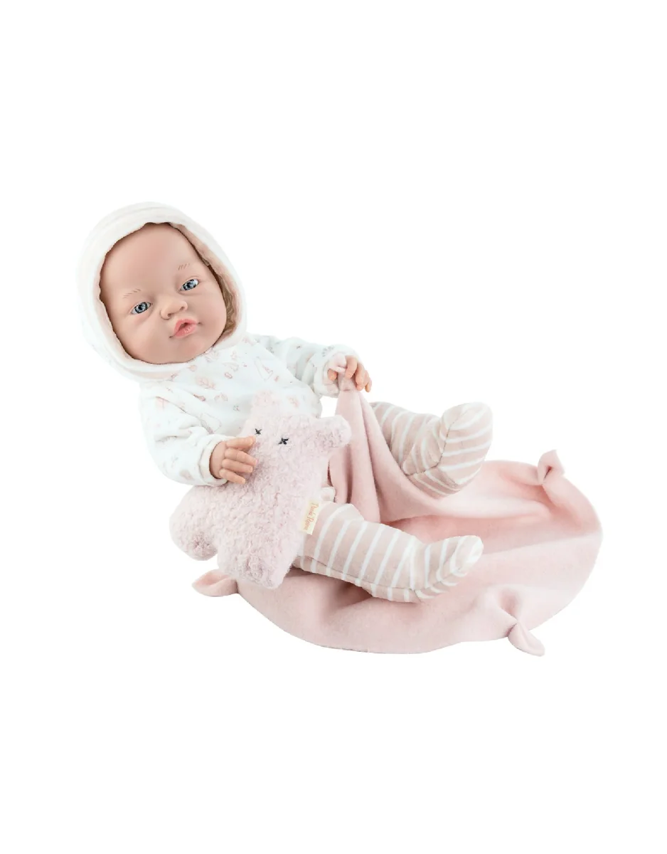 Poupée Los Bebitos - Bébé fille avec pyjama, ours en peluche et couverture rose - Paola Reina - Boutique Maman & Bébé – gros Produits Essentiels au Quotidien