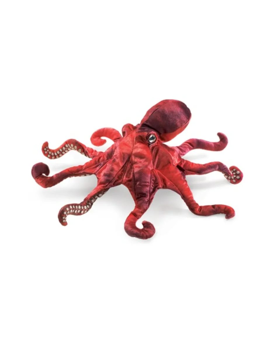 Marionnette Pieuvre rouge - Folkmanis - Boutique Maman & Bébé – Produits Essentiels au Quotidien réversible