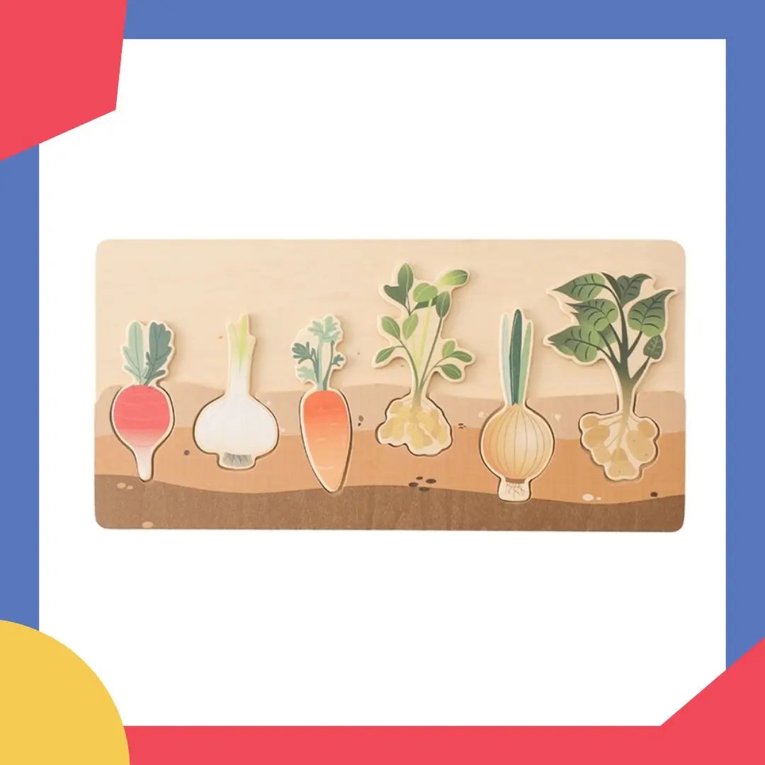 Puzzle en Bois d'Apprentissage des Légumes poussant sous terre - Précoce Saldi Straordinari – Offerte Speciali Disponibili Adesso