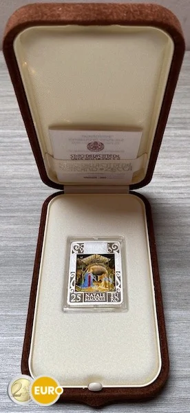25 euros Vaticano 2023 – Navidad BE Proof Plata coloreada - Vins Rouges Bodegas Harmonieux pour Chaque Occasion