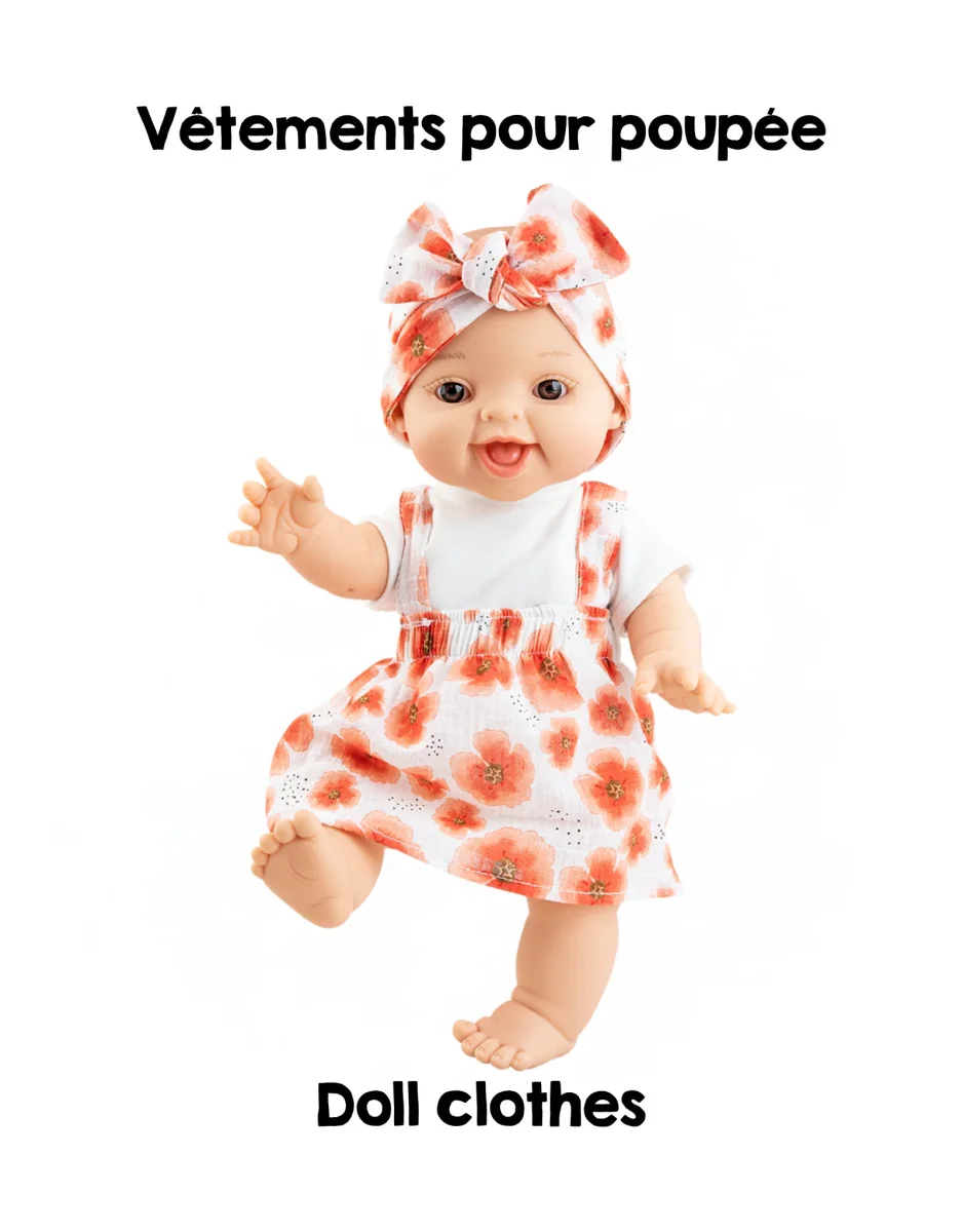 Vêtements pour poupée Gordis, Los Manus et Alex & Sonia - Ensemble salopette fleurie - Paola Reina - Boutique Maman & Bébé – Produits Essentiels au Quotidien Ensemble body et salopette en jersey pour poupon de 30 et 36 cm (Corolle,  Nenuco...) - Plusieurs versions disponibles - Etsy France