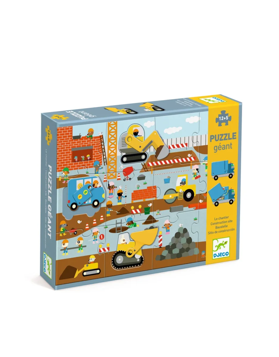 Casse-tête géant - Le chantier - Djeco - Boutique Maman & Bébé – Produits Essentiels au Quotidien Casse-têtes de 2 à 49 pièces