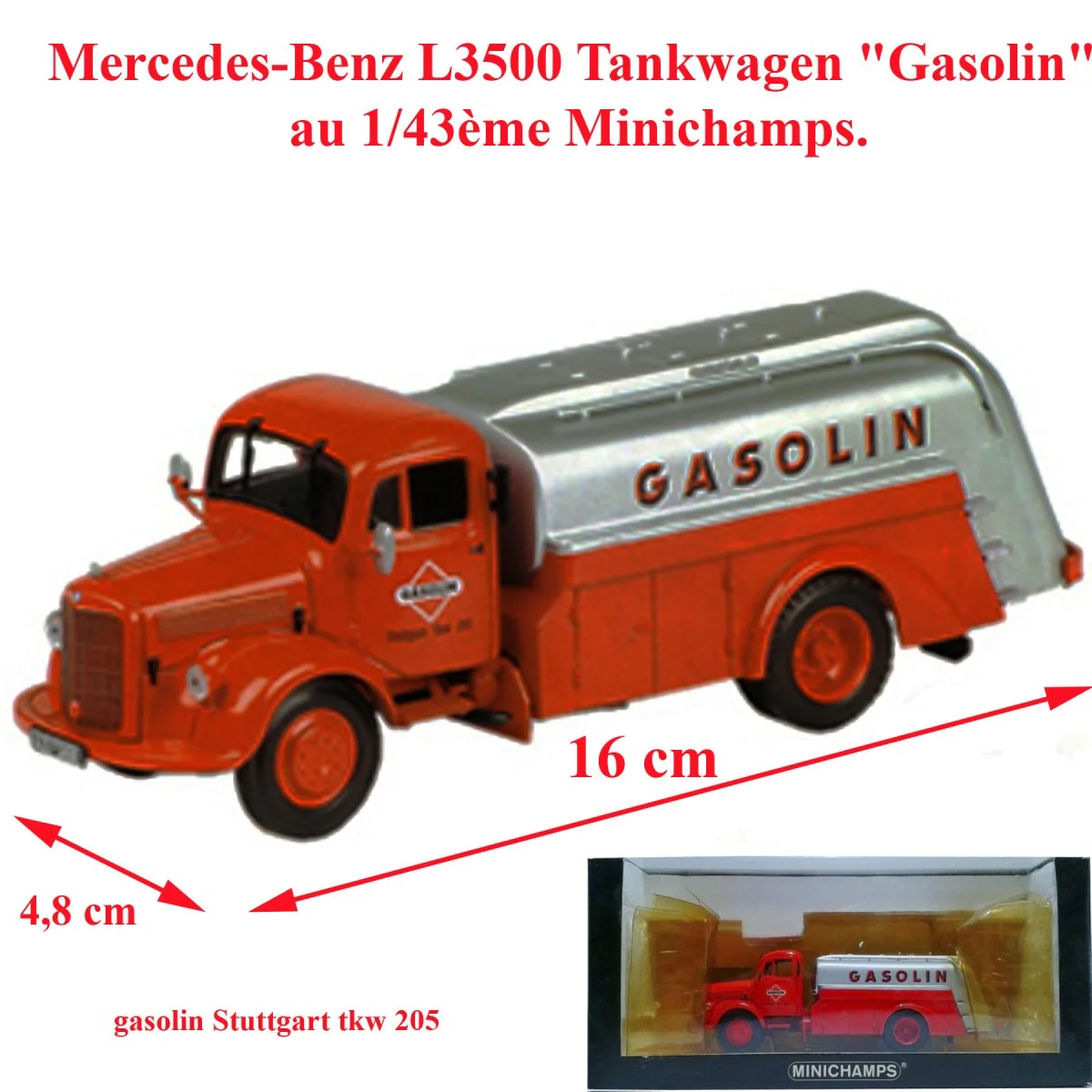 Minichamps, Mercedes-Benz L3500 camion essence Tankwagen - Accessoires Outdoor pour Plus de Liberté de Mouvement - {'count': 1, 'name': 'Photos'}