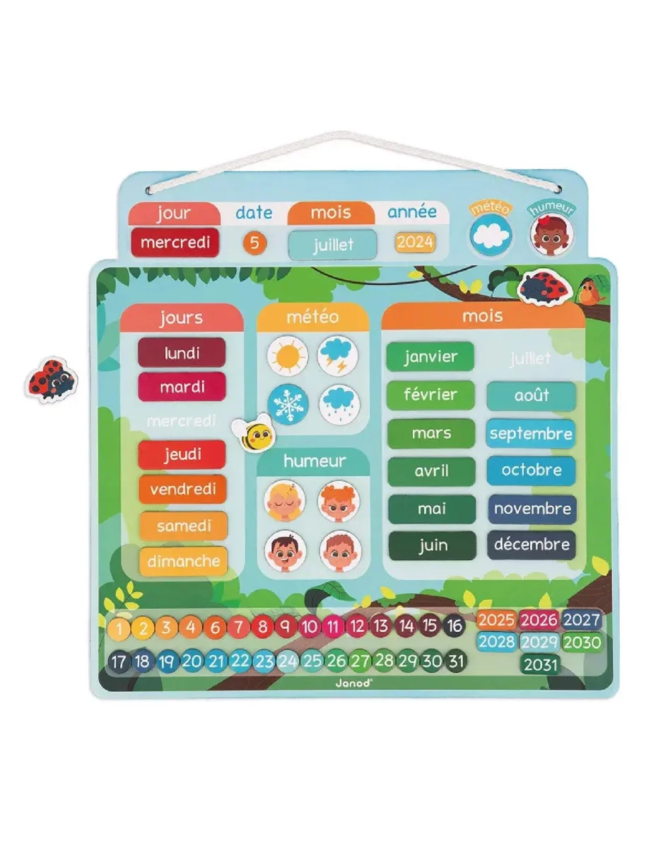 Calendrier magnétique en français - Janod - Boutique Maman & Bébé – Produits Essentiels au Quotidien - {'count': 3, 'name': 'cadeaux'}
