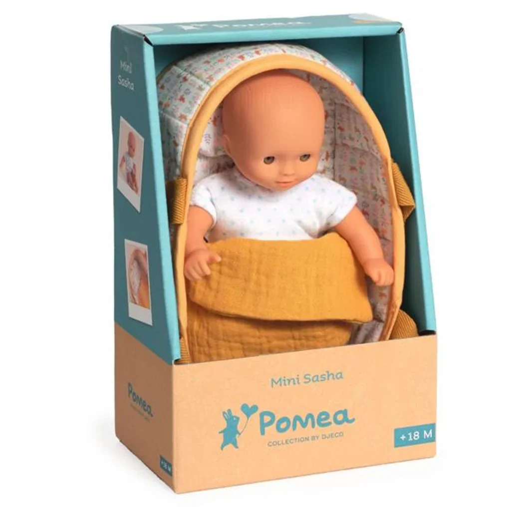 MINI POUPÉE SASHA DANS SON COUFFIN "POMEA" - Boutique Maman & Bébé – Produits CLÉMENT Essentiels au Quotidien