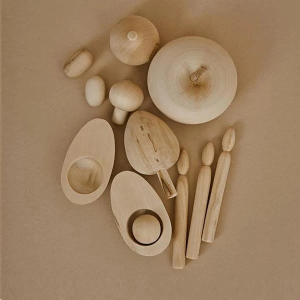 Raduga Grëz - Ensemble Légumes en BoisLégumes #2 - Naturel||Raduga Grëz - Wooden Veggies Set #2 - Natural - Boutique Bébé en Basic Ligne : Soins, Jouets et Articles Maison