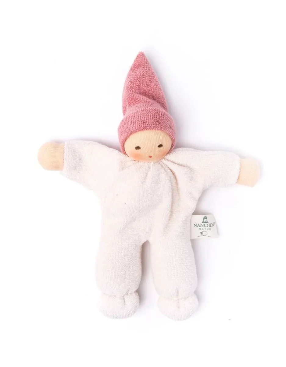 Poupée biologique hochet Nucki bonnet rose Nanchen Natur Boutique Maman Bébé Produits Essentiels Quotidien