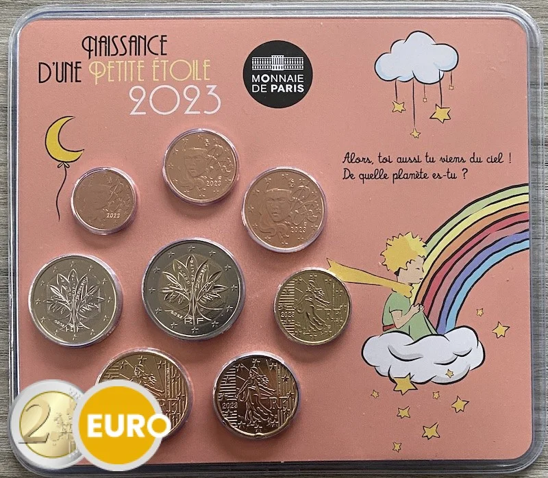 Euro set BU FDC Frankrijk 2023 – Kleine Prins geboorte meisje - Vins Rouges Harmonieux pour Chaque Occasion - {'count': 1, 'name': 'Achat'}