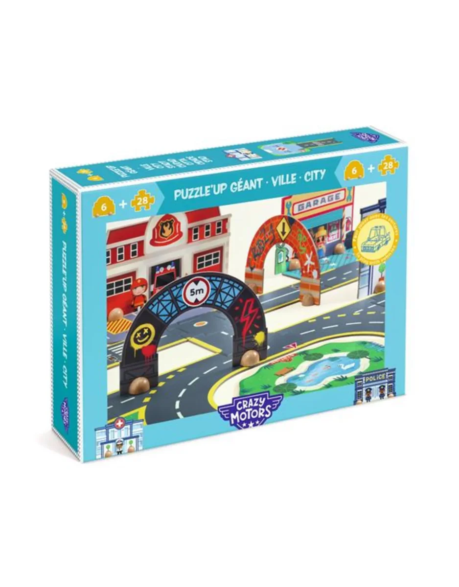 Casse-tête circuit géant CadoMaestro Crazy Motors - Puzzl'Up Ville-Géant - Djeco - Boutique Maman & Bébé – Produits Essentiels au Quotidien