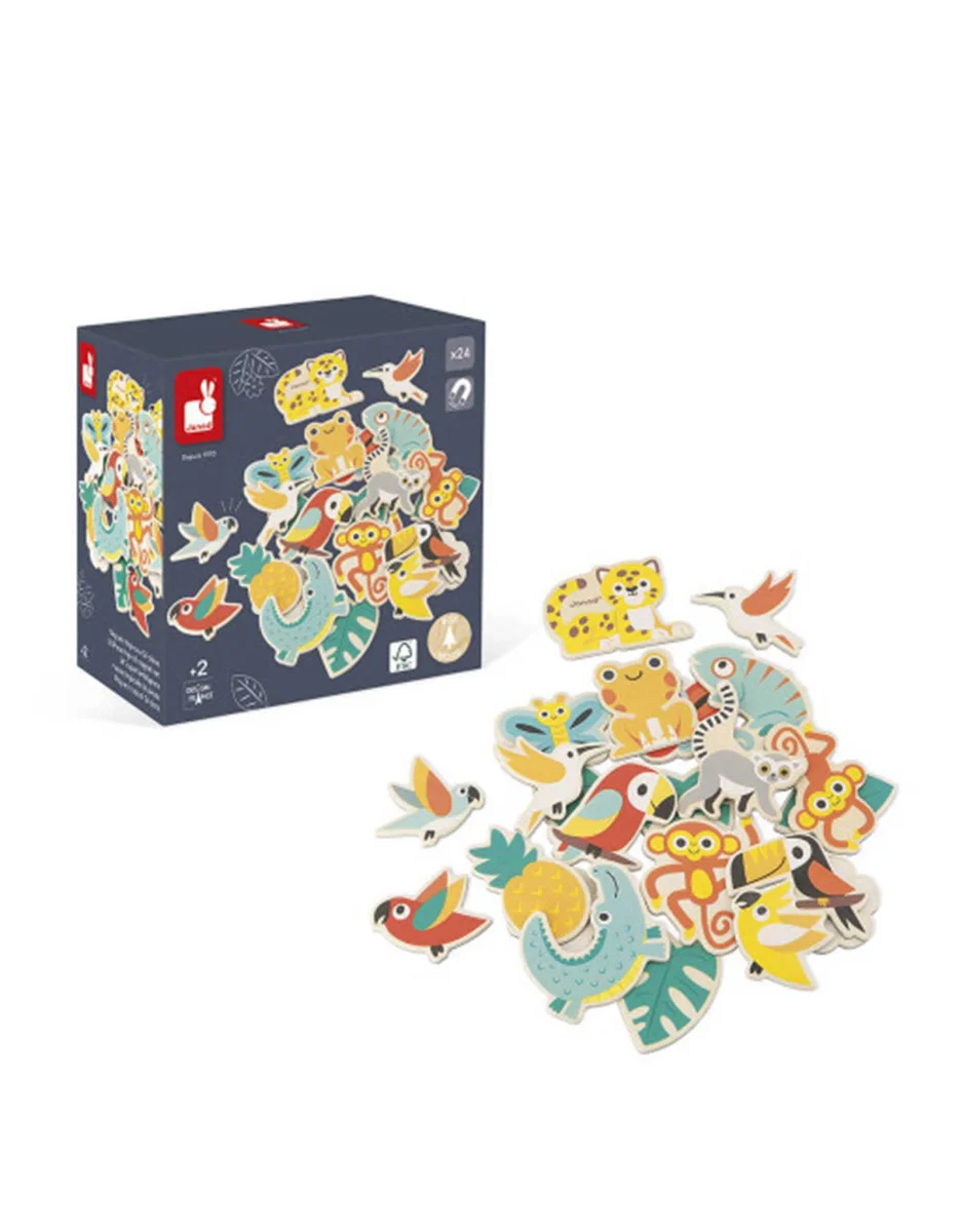 Ensemble de 24 aimants - Tropik - Janod - Boutique Maman Colle & Bébé – Produits Essentiels au Quotidien