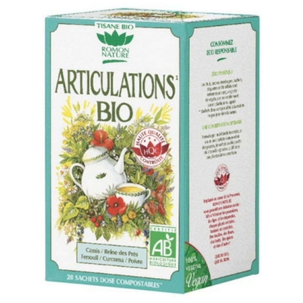 ROMON NATURE – Tisane Articulations Cassis, Reine Des Prés, Fenouil, Curcuma Et Poivre Sachets Bio – 20u - Saldi Straordinari – Offerte Speciali Disponibili Adesso - {'count': 1, 'name': 'Draineur'}