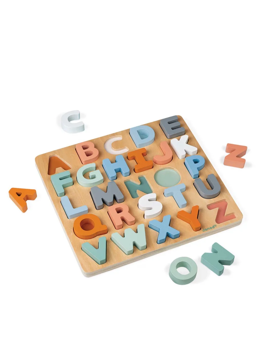 Casse tête bois Alphabet Janod Boutique Maman Bébé Produits Essentiels Quotidien