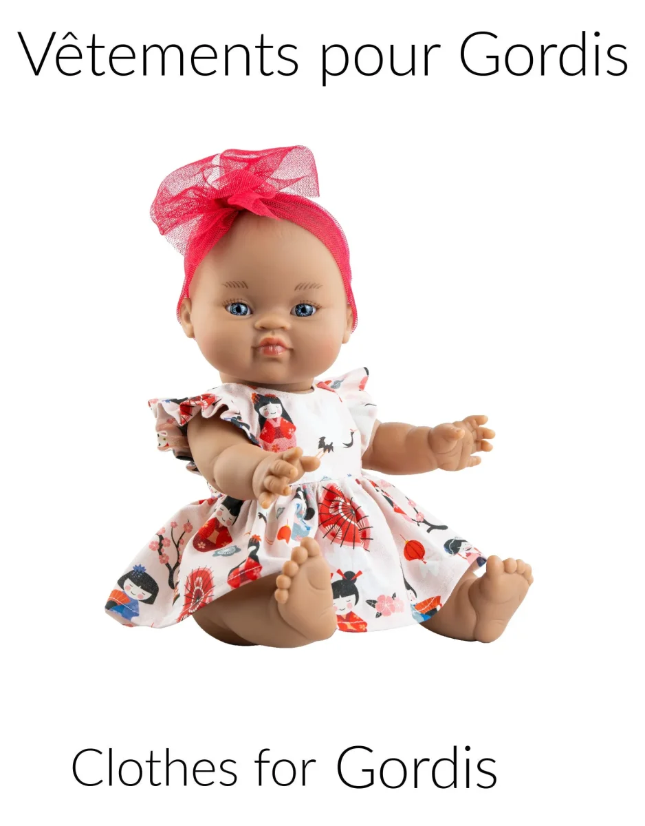 Vêtements pour poupée Gordis - Robe avec imprimé anime Japonais et bandeau rouge - PAOLA REINA - Boutique Maman & Bébé – Produits Essentiels au Quotidien Japanese baby outfit - Etsy Canada