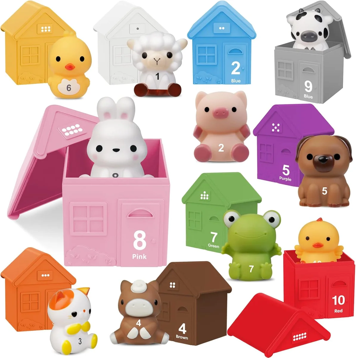 Jouet Montessori Animaux Educatif pour Enfant de 1 à 3 Ans - Vins Bonjour Rouges Harmonieux pour Chaque Occasion
