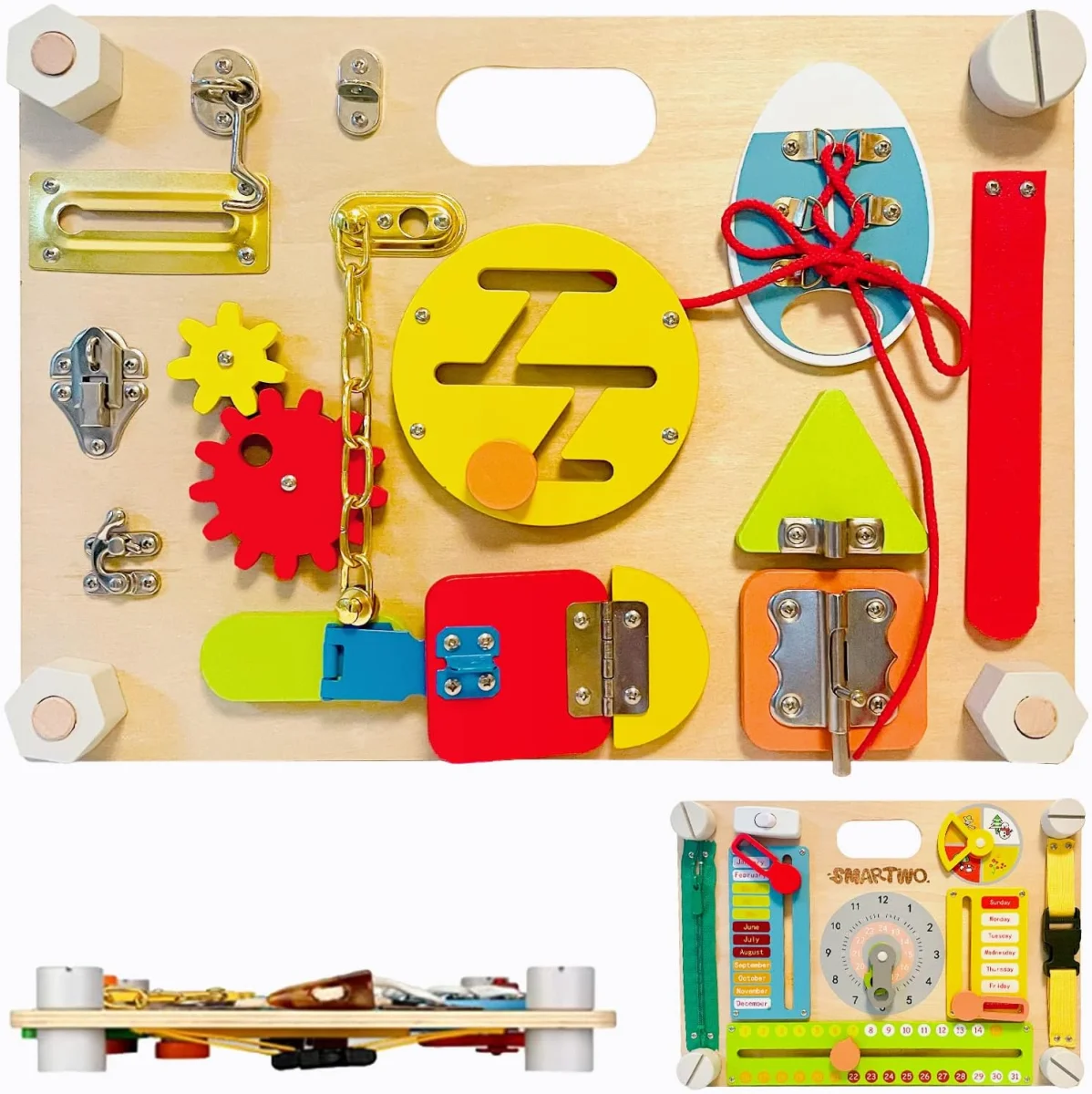 Busy board Montessori en bois pour enfants de 2 à 5 ans : améliorez leur motricité fine - Vins Rouges Harmonieux pour Chaque Occasion - {'count': 1, 'name': 'ans+'}