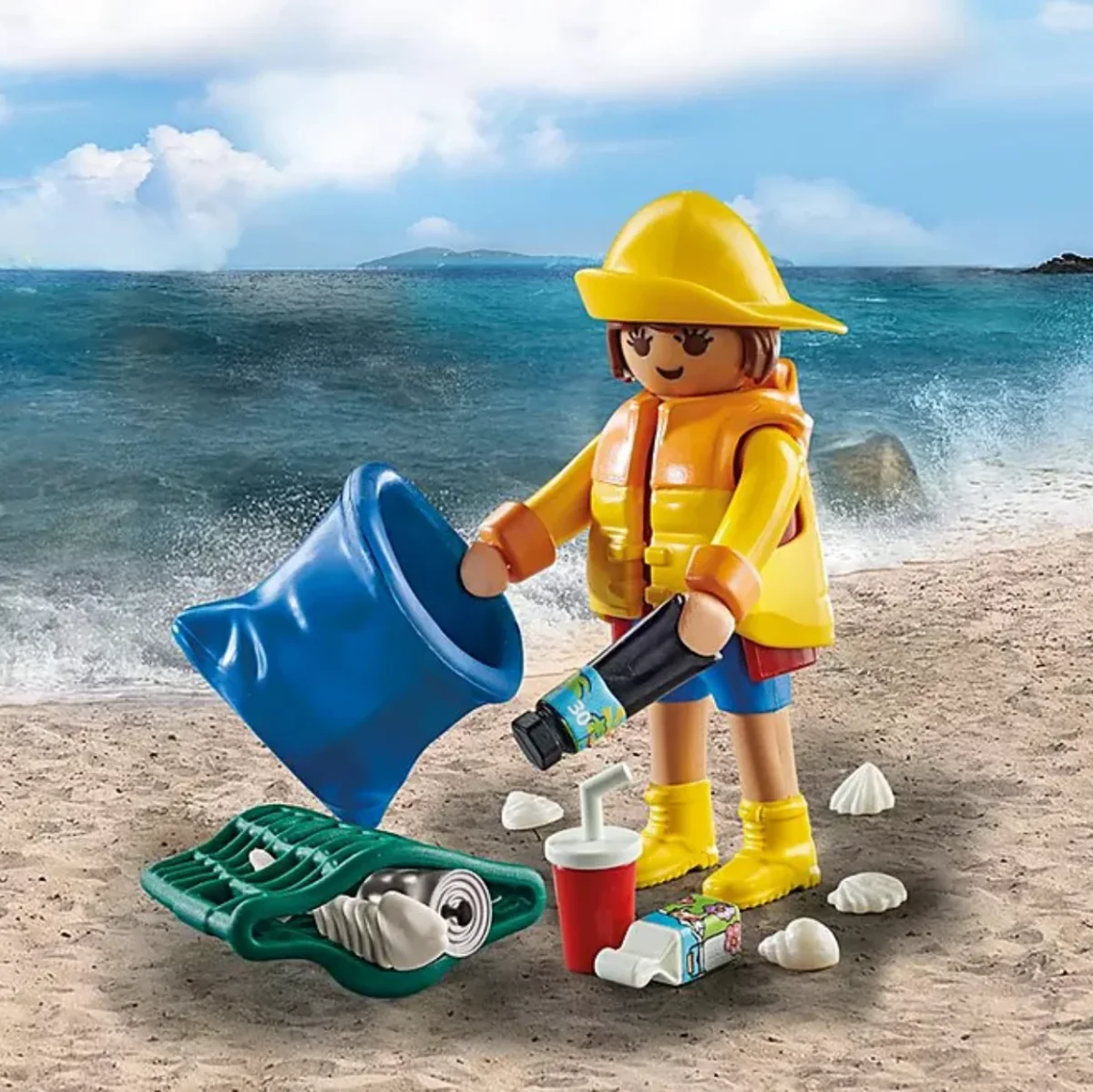 ENSEMBLE FIGURINE ENVIRONNEMENTALISTE AVEC ACCESSOIRE - Boutique Maman & Bébé – Produits Essentiels au Quotidien AMP - couches tout-en-deux - Corail