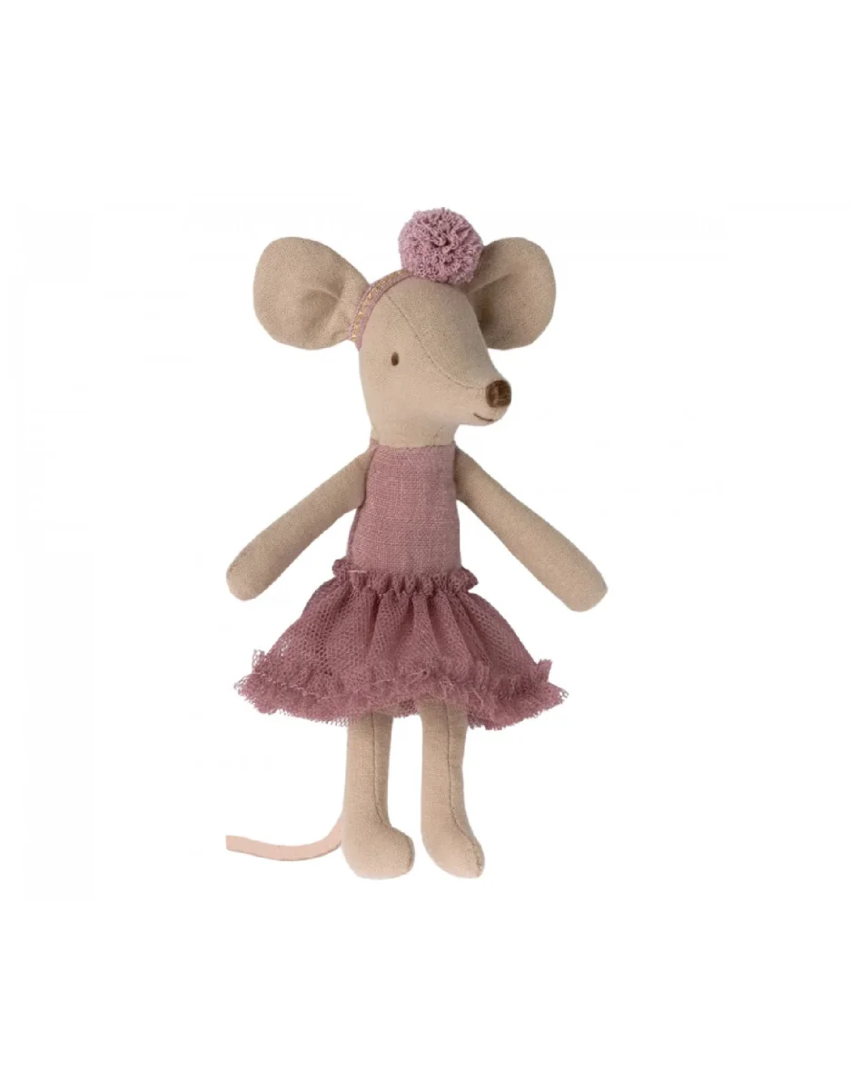 Grande soeur souris Ballerine avec pompom - Mauve Heather - Maileg - Boutique Maman & Cheveux Bébé – Produits Essentiels au Quotidien