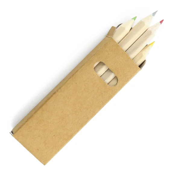 Boite de 4 petits crayons de couleur publicitaires - Vins Rouges Harmonieux pour Chaque Occasion - Bic