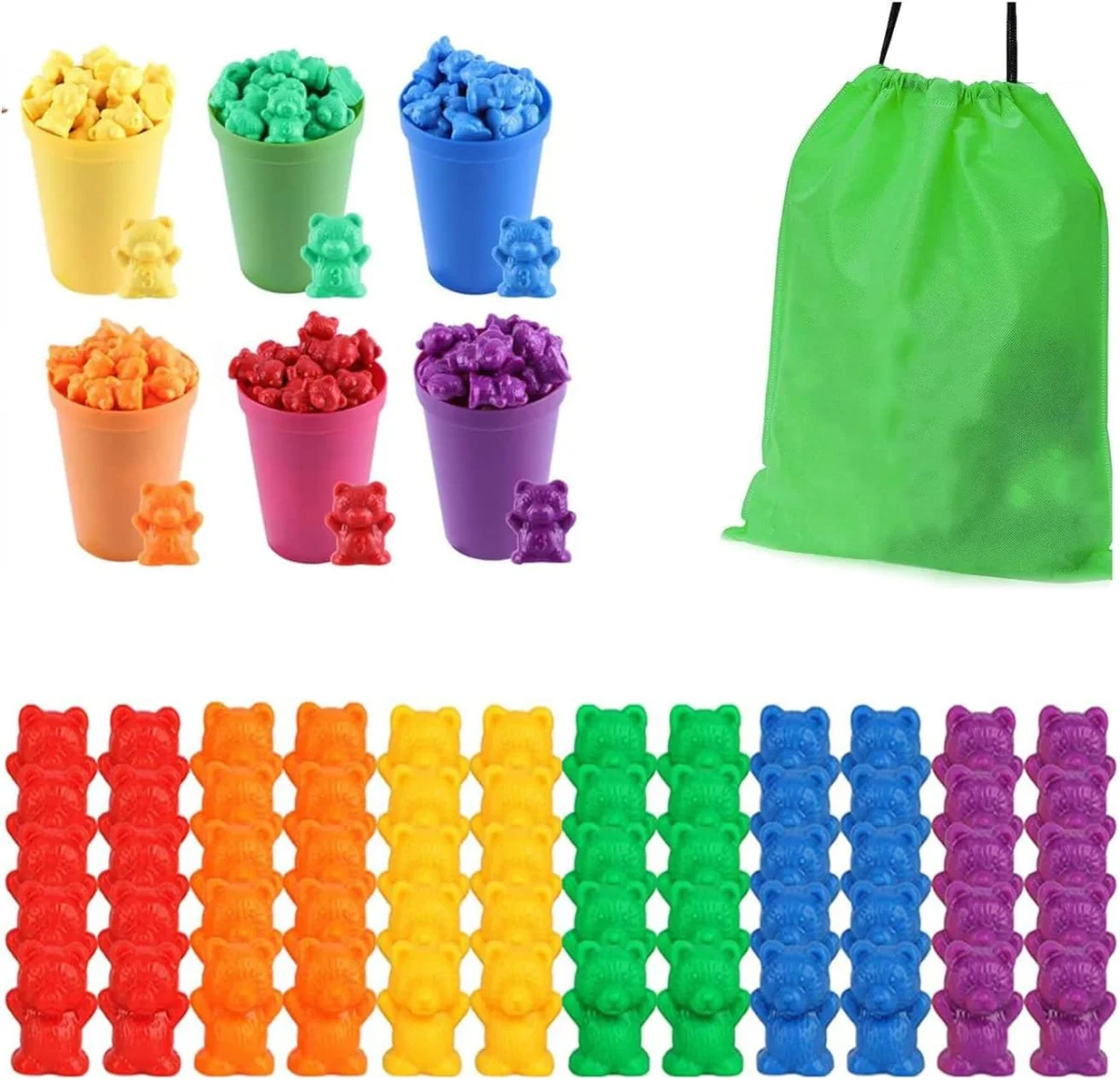 Kit d’apprentissage Montessori : comptage et tri pour bébé 67 pièces - Vins Rouges Harmonieux pour Chaque Occasion Coffret naissance Montessori jouets d'éveil bébé