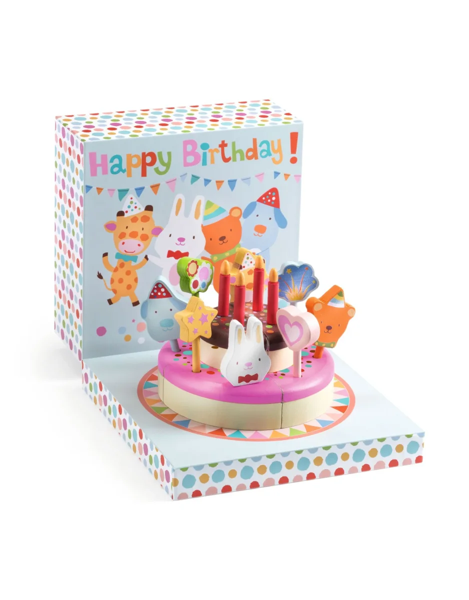 Gâteau d'anniversaire en bois à partager - Djeco - Boutique Maman & Bébé – Produits Essentiels au Quotidien Gâteau d'anniversaire en bois - Bleu - Essentials