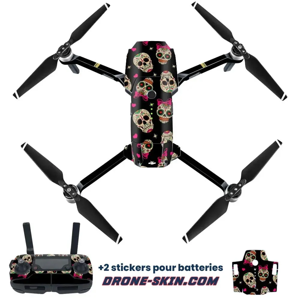 Sticker pour Drone DJI Mavic Pro Mexican Skulls - ​Drones Professionnels & Grand Public | Boutique Française​ - 915mhz amplifier