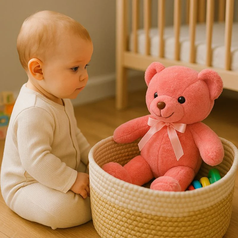 Ours AMTOYS en peluche-Rose - Boutique Maman & Bébé – Produits Essentiels au Quotidien