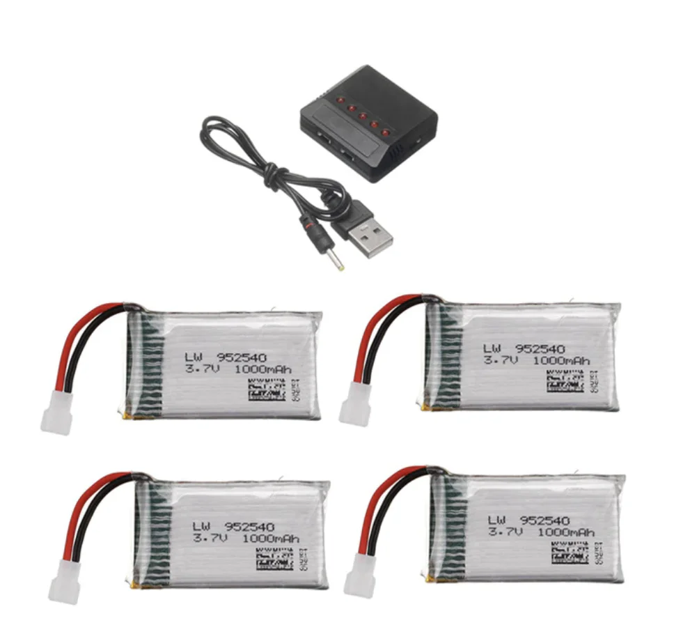 4 Batteries 3.7V 1000mAh avec Chargeur 5 en 1 pour Syma X5 X5C X5SC X5SW TK M68 CX-30 K60 905 V931 - Offre limitée dans le temps ⏳ Ne tardez pas Vie à commander !