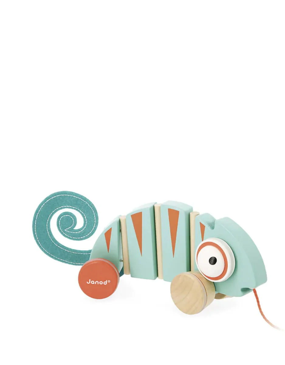 Jeu à tirer - Caméléon Tropik - Janod - Boutique Maman & Bébé – Produits Essentiels au Quotidien - {'count': 2, 'name': 'Blocs'}