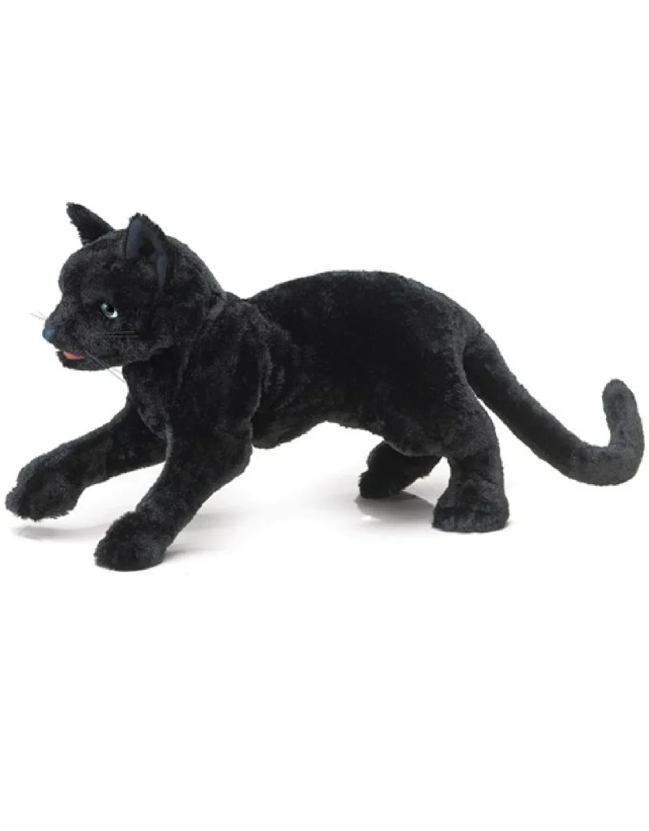 Marionnette - Chat noir - Folkmanis - Boutique Maman & Bébé – Produits Essentiels au Quotidien Baby'Nat - Marionnette Ferme âne gris 25 cm