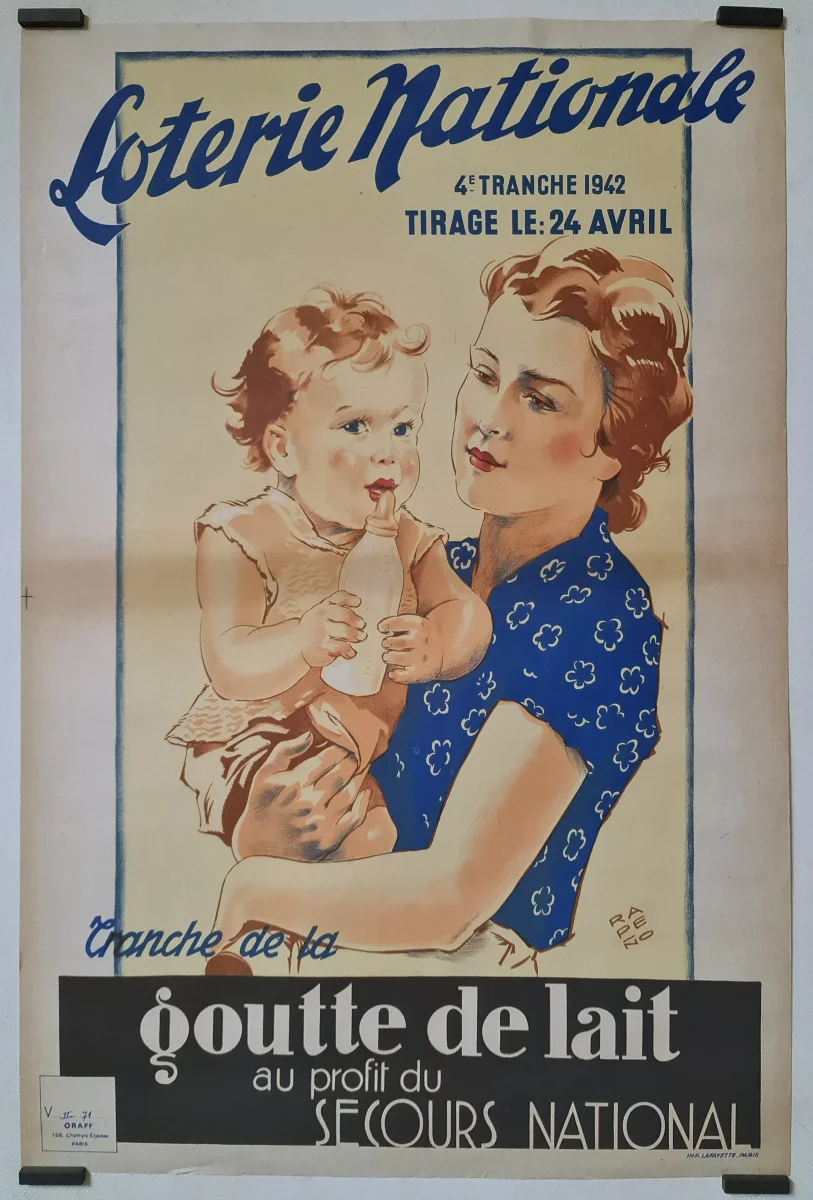 Loterie Nationale tranche de la goutte de lait au profit du secours national 1942 - Saldi Straordinari – Offerte Speciali Disponibili Adesso Participation à une opération solidaire initiée par LSDH - « C'est qui le  Patron ?! »