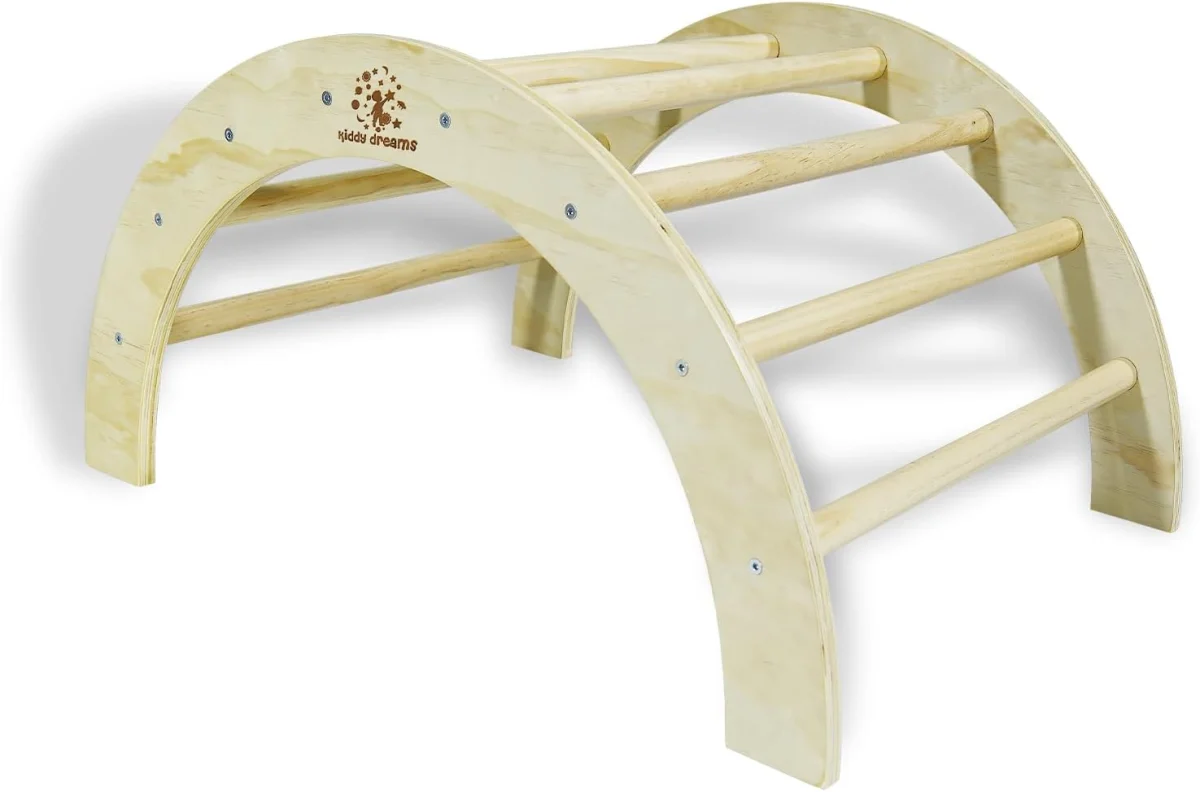 Arche d’escalade Montessori CCLIFE : aire de jeux pour bébé et balançoire en bois - Vins Rouges Harmonieux bébé pour Chaque Occasion
