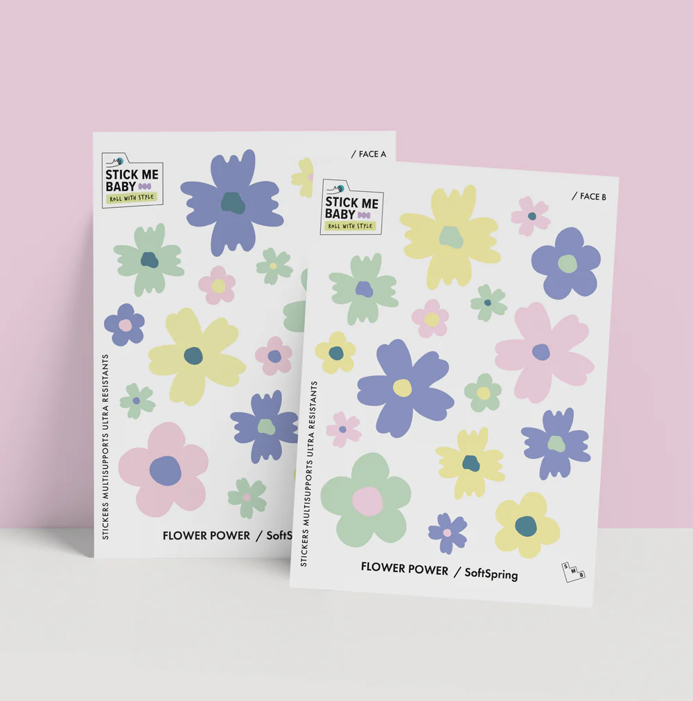 Planche de stickers Stick me baby : Soft Spring - Tout pour Créer des Expériences Mémorables en Extérieur - Stickers personnalisable