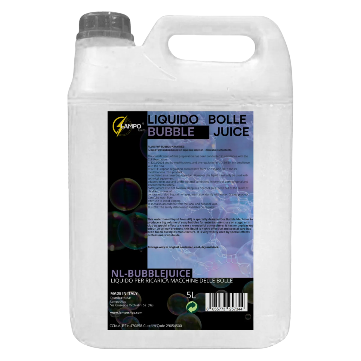 Liquido Lampo Fluids Bubble per Macchine delle Bolle | Formula a Base d’Acqua Pronta all’Uso | Bolle Trasparenti, Inodore e Senza Residui Oleosi | Ideale per Spettacoli, Feste, Discoteche ed Effetti Speciali | Sicuro, Non Tossico e Infiammabile - Éclairage de qualité avec frais de port