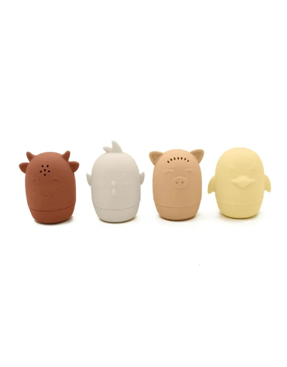 Jouet de bain en silicone - animaux de la ferme - Noüka - Boutique Maman & Bébé – Produits Essentiels au Quotidien Jouet de bain bébé – Animaux flottants en silicone dès naissance – Petit  coeur salé